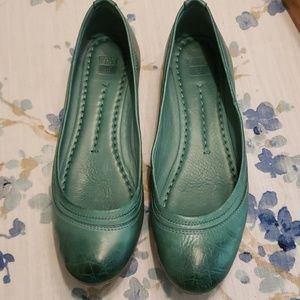 Frye Agnes Ballet Flat Teal Aqua Turquoise size 8